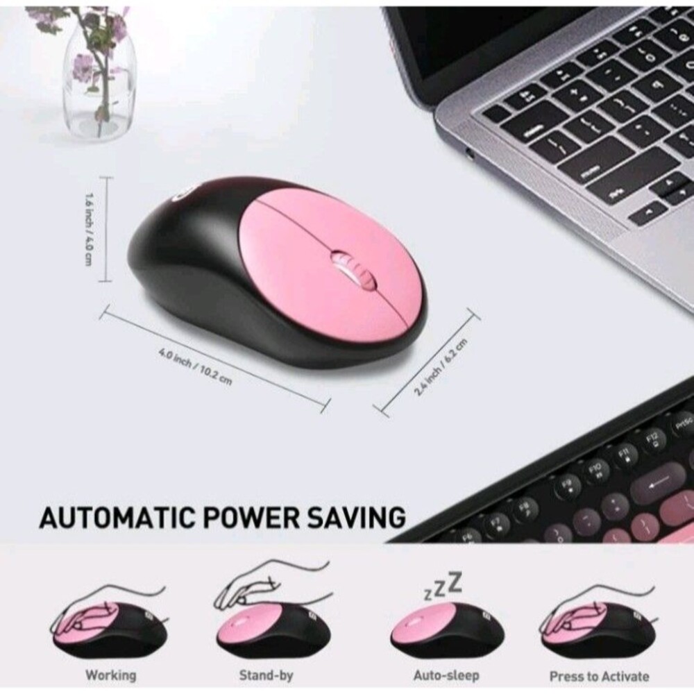 FD 2.4GHz Wireless Keyboard and Mouse Set with Switch Button Full-Size Keyboard - Picture 10 of 12